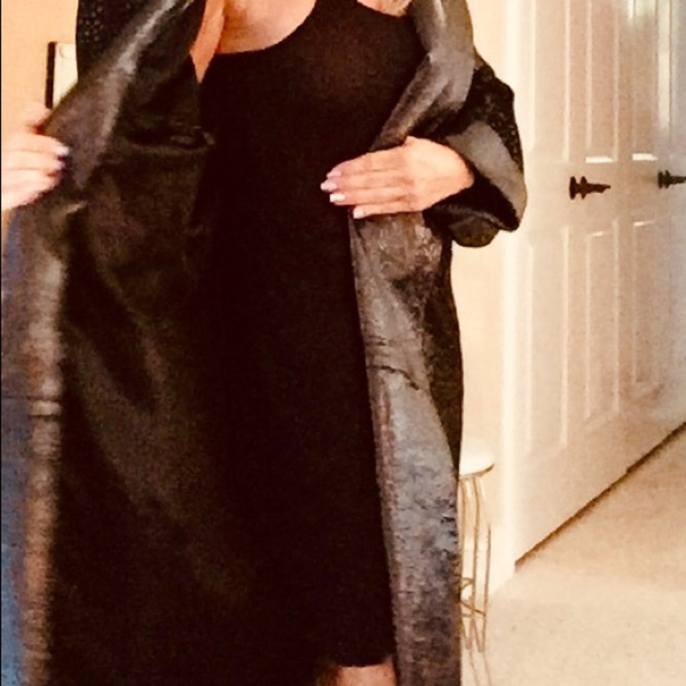 Long Patent Leather on Suede Coat. Sale 6/30